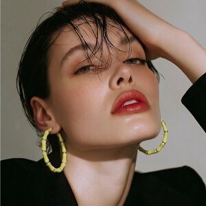Yellow Hoop Earrings